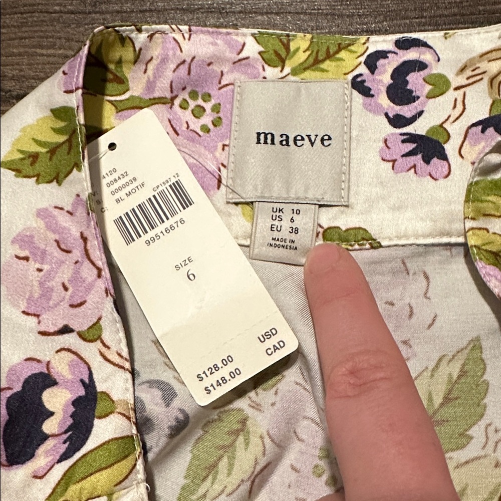 NWT ANTHROPOLOGIE FLORAL SATIN WRAP MINI SKIRT - Picture 4 of 5